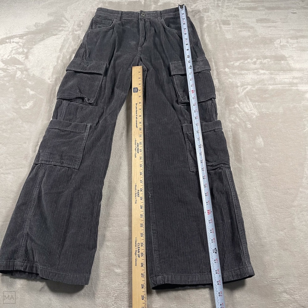 Cotton On Women's Pants Corduroy Cargo Jean Casual‎ Relaxed 4 Gray - Picture 6 of 8